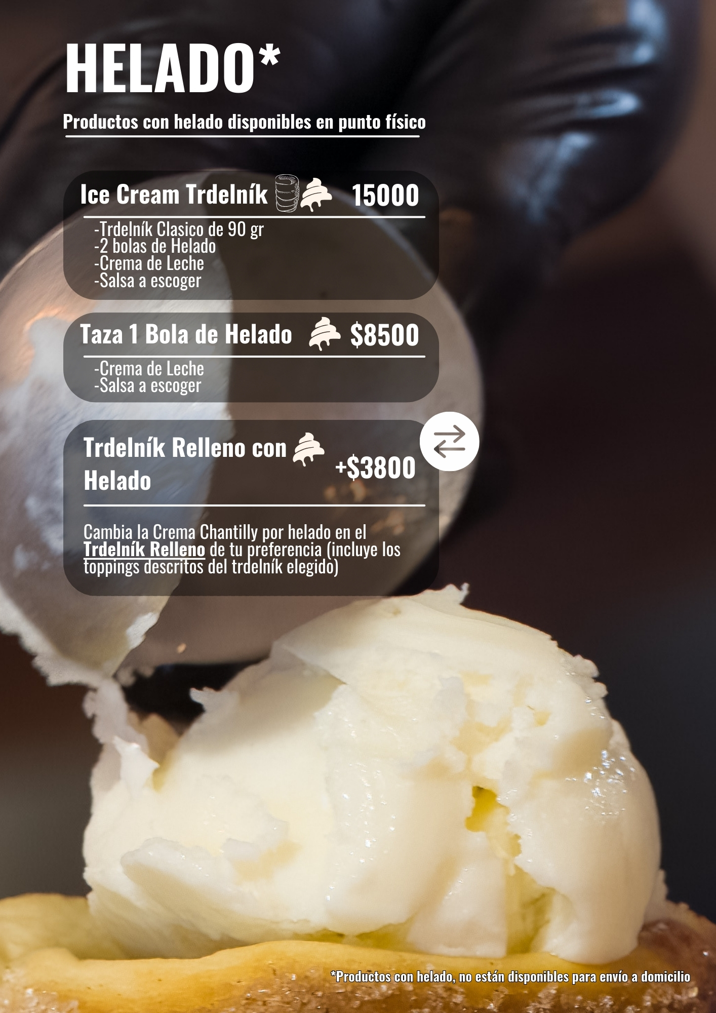 Menu Trdelník Fancy
